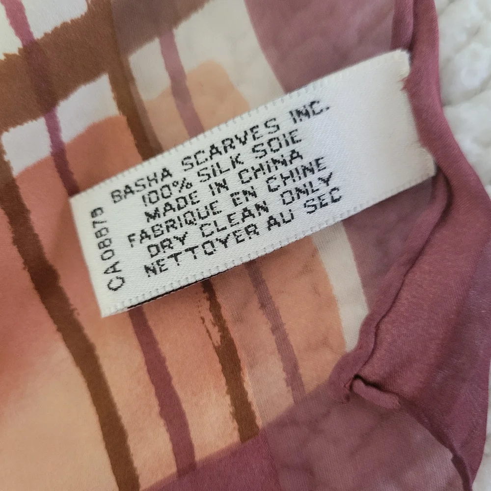 Silk Multicolor Plaid Scarf size 32X32 - Picture 2 of 7